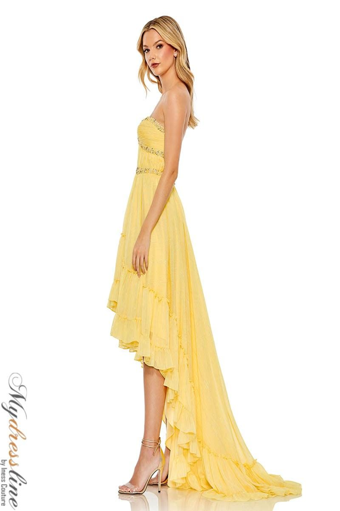 Mac Duggal Lace-up Asymmetrical Side-slit Embellished-hem Dress Mac Duggal 68096 High-Low Chiffon Mac Duggal Lace-up Asymmetrical Side-slit Embellished-hem Dress Mac Duggal 68096 High-Low Chiffon