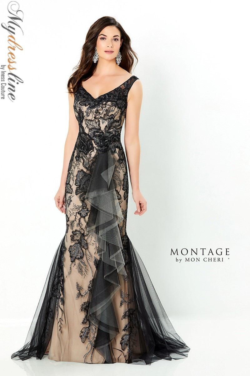 green emerald velvet dress Mon Cheri Montage 220943 Dress