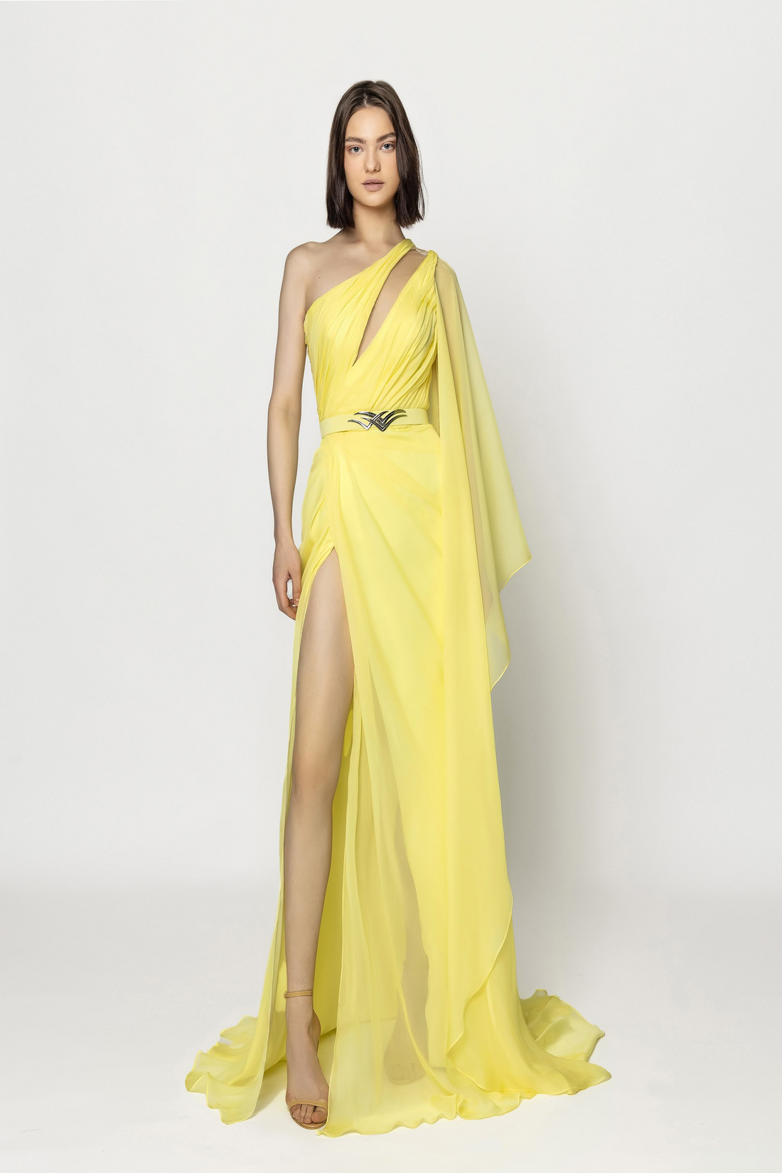 NajaSaadeRTW23-29 – RTW23-29 One-Shoulder Chiffon Long Dress