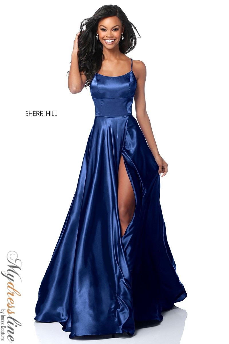 Sherri Hill 51631 Satin A Line Dress Elegant Princess Style Mydressline