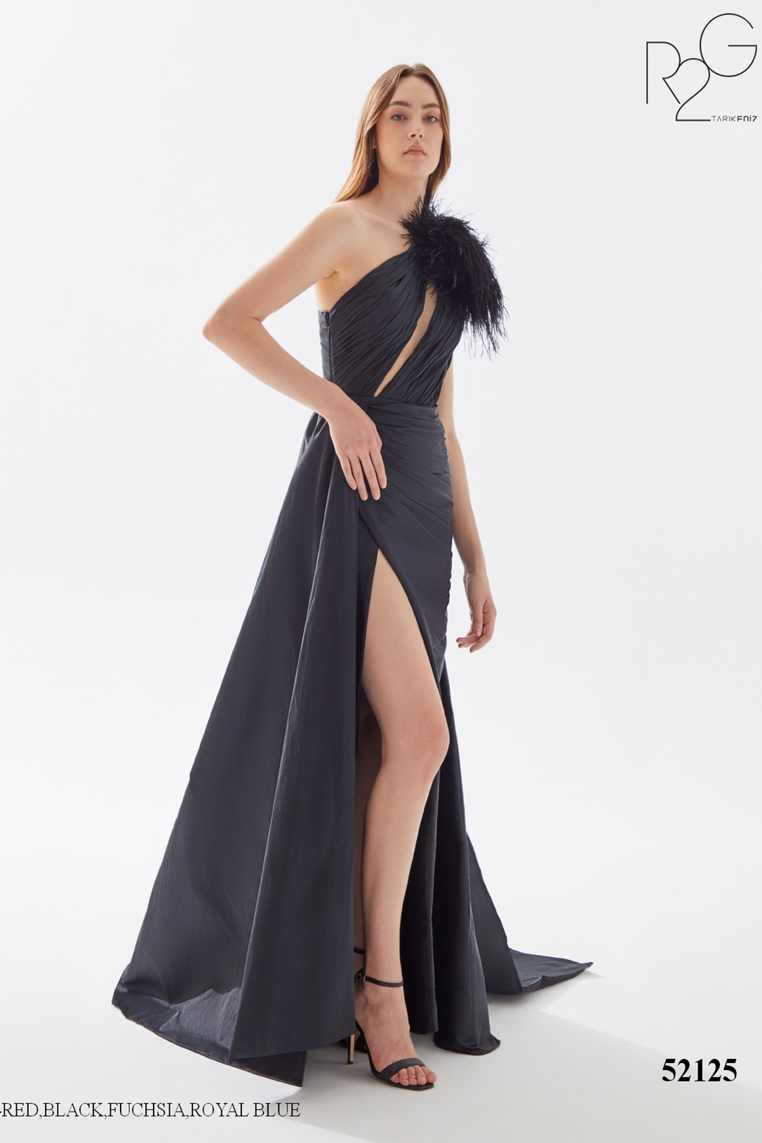 Tarik Ediz 52125: A-Line Evening Dress with Train – Mydressline