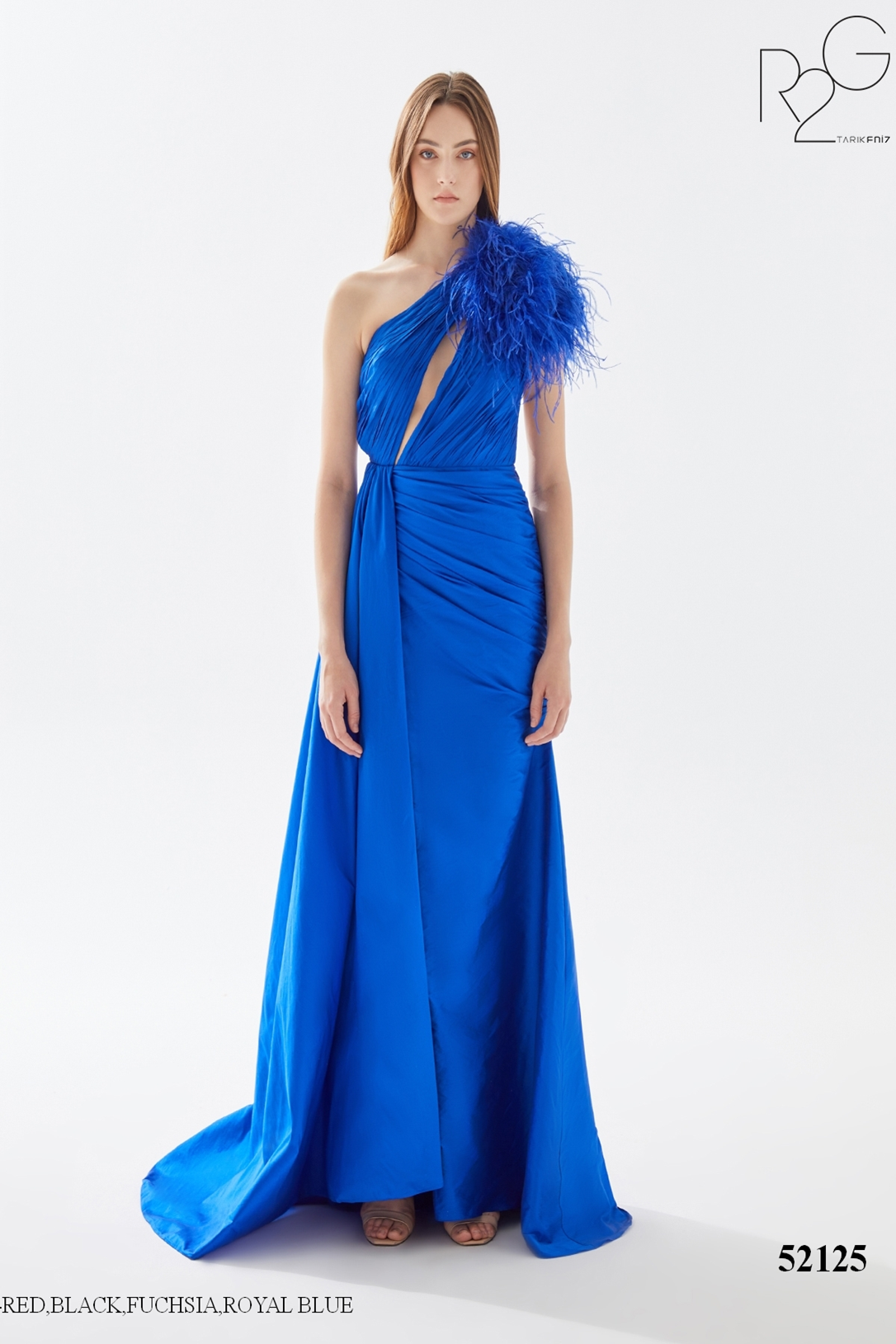 Tarik Ediz 52125: A-Line Evening Dress with Train – Mydressline