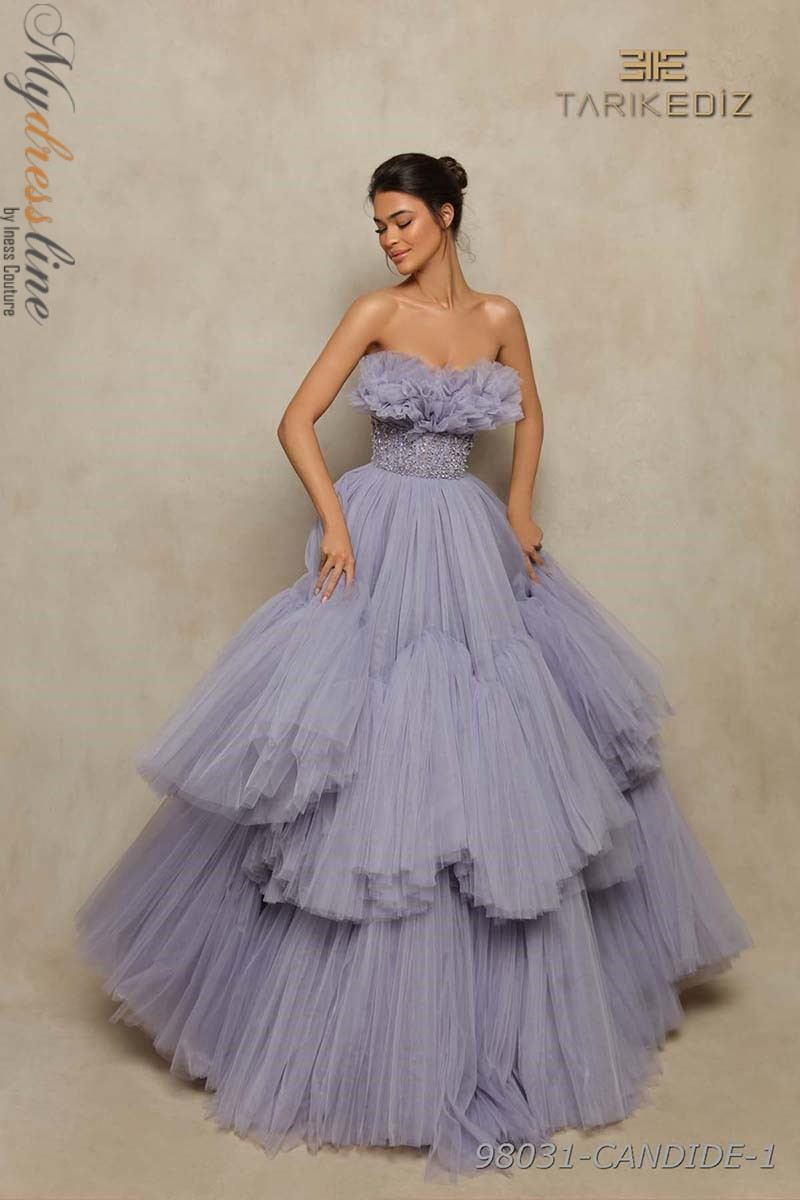 Tarik Ediz 98031: Luxurious Tulle Ball Gown – Mydressline