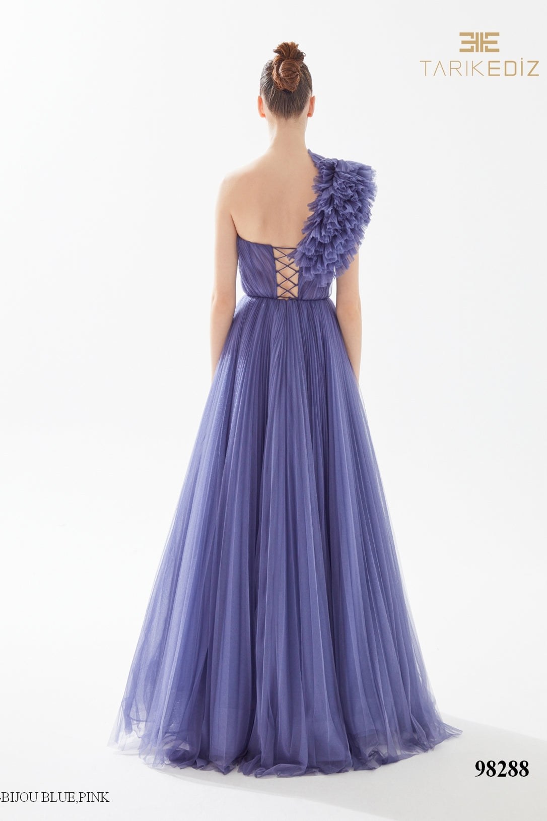 【新品未使用】 volume tulle dress Tarik Ediz 98288: Luxe One-Shoulder Ball Gown – Mydressline