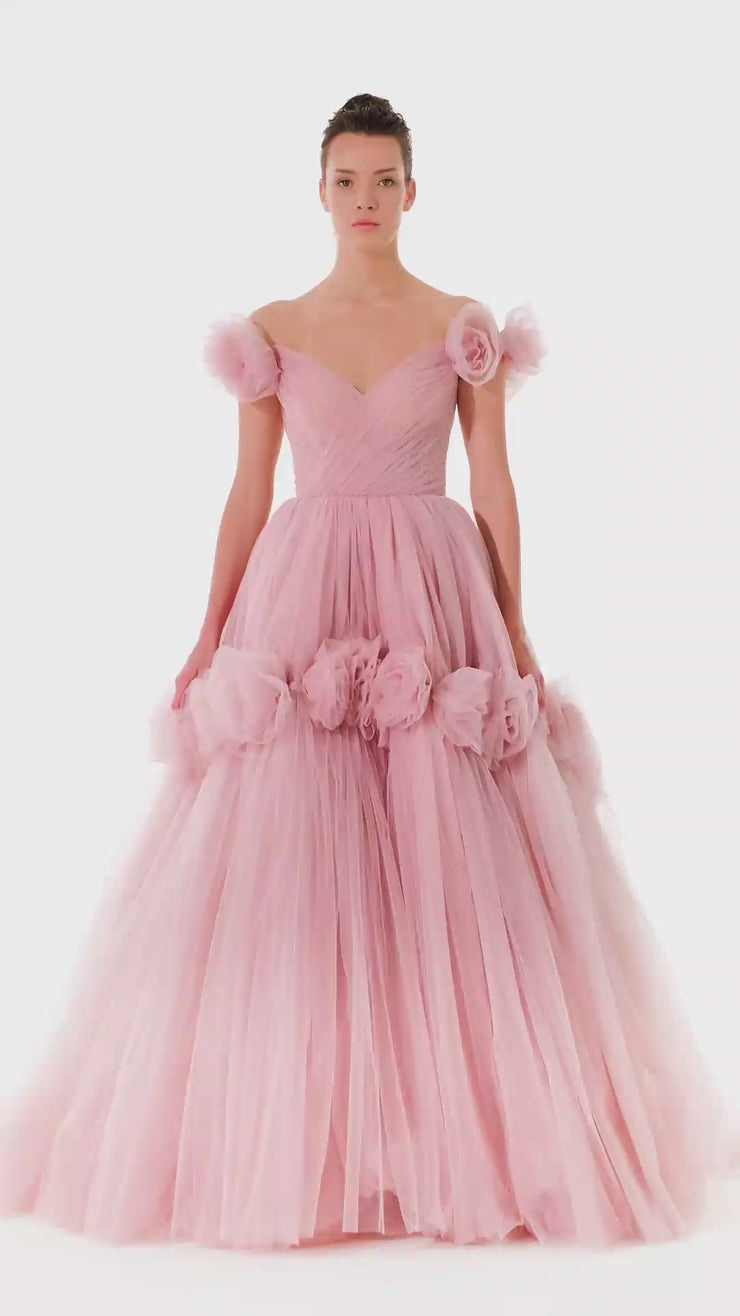 Tarik Ediz 98245: Captivating Off-Shoulder Gown – Mydressline