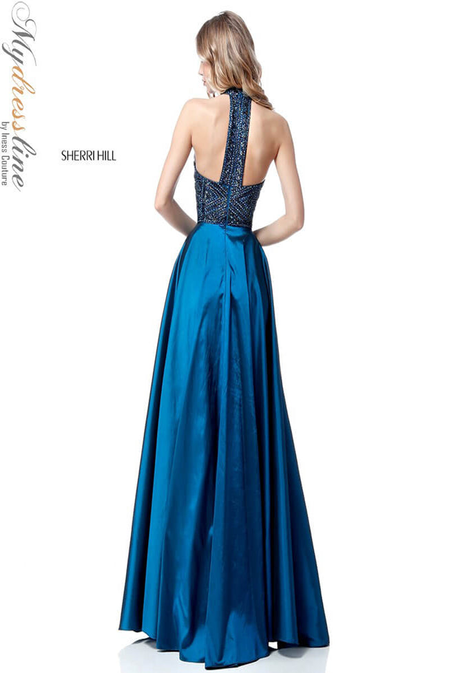 Sherri Hill 51690 Taffeta Beaded A Line Dress Mydressline